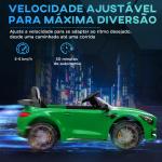 Carro Elétrico para Crianças Carro Mercedes - Benz AMG GTR com Bateria 12V Faróis Buzina e Música 108x67x46 cm Verde