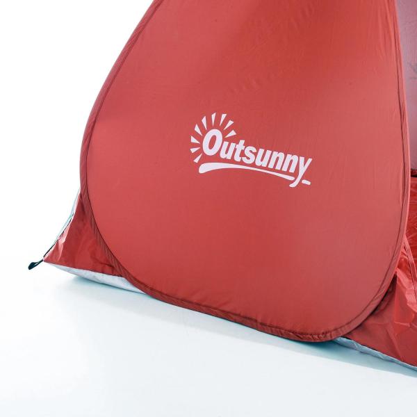 Tenda Pop - up Instantâneo e Portátil com Janelas Protetoras para Piquenique Praia e Camping com Proteção UV vermelho