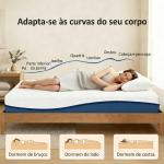 Colchão 190x90 cm Espessura 20 cm Colchão Viscoelástico com Chá Verde Firmeza Média Cama Refrescante com Espuma de Gel