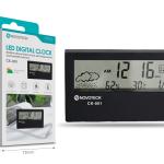 Relógio Digital LED Multifuncional NOVOTECK CK - 001 Alarme e Funções de Temperatura e Umidade Negro