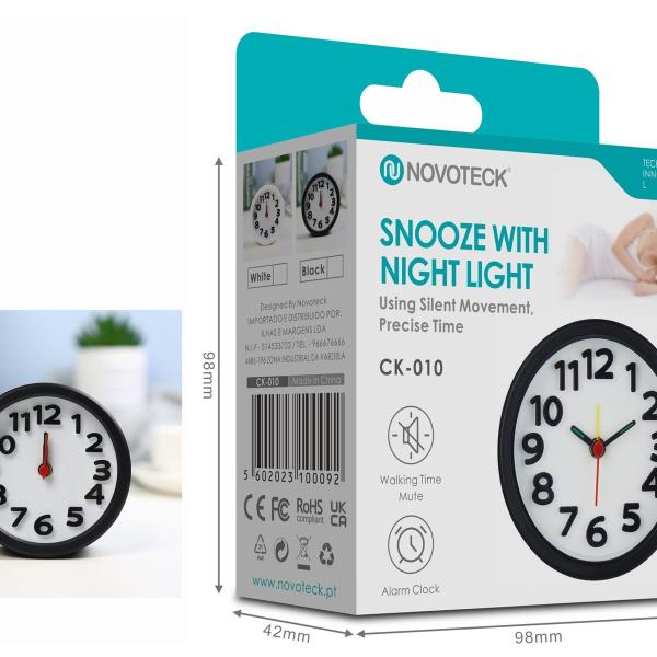 Despertador Moderno NOVOTECK CK-010 Negro