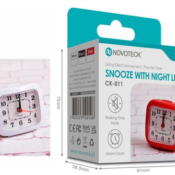 Despertador Estilo Retrô NOVOTECK CK-011 Branco