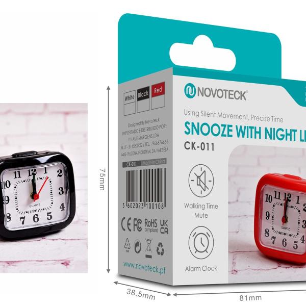 Despertador Estilo Retrô NOVOTECK CK-011 Negro