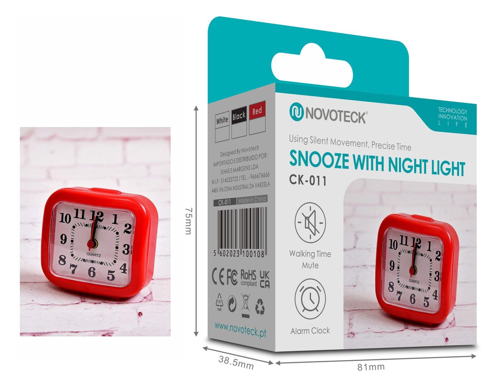 Despertador Estilo Retrô NOVOTECK CK-011 Vermelho