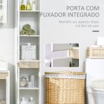 Coluna Casa de Banho Armário Auxiliar Casa de Banho de 5 Níveis com Prateleiras Ajustáveis 30x33x165cm Branco
