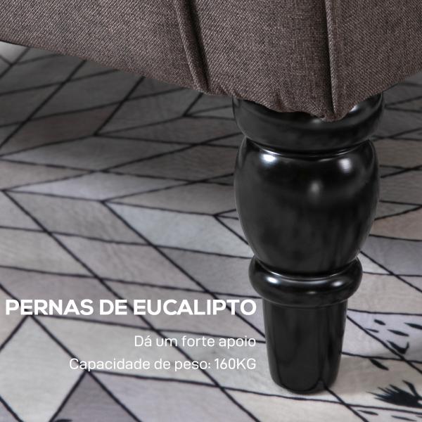 Poltrona de Sala de Estar Poltrona Moderna para Dormitório com Pés de Madeira Poltrona Individual 74x86x102 cm Marrom