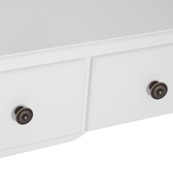 Toucador de Maquilhagem com Banco MDF e Madeira Maciça 80x40x140cm Branco