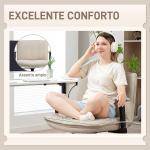 Cadeira de Escritório com Apoios de Braço Rebatíveis Assento Altura Ajustável Função Basculante 76x70x85 - 97 cm Creme