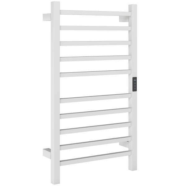 Toallero Elétrico de Parede 110W com Controlo WIFI Ecrã Tátil Temporizador 10 Barras Temperatura Ajustável Baixo Consumo IPX4 45x11x80 cm Branco