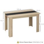 Mesa de Sala de Jantar para 4 - 6 Pessoas Estilo Moderno com Bancada de Melamina de Madeira Carga 50 kg 120x69x75 cm Madeira e Preto