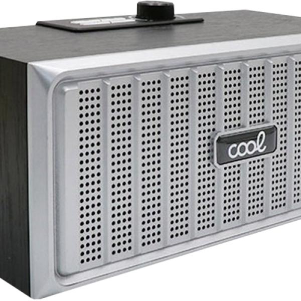 Coluna Bluetooth Retro 20W (Madeira/Preto/Prateado) - COOL