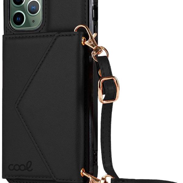 Capa iPhone 11 Pro Max Carteira Pingente (Preto) - COOL
