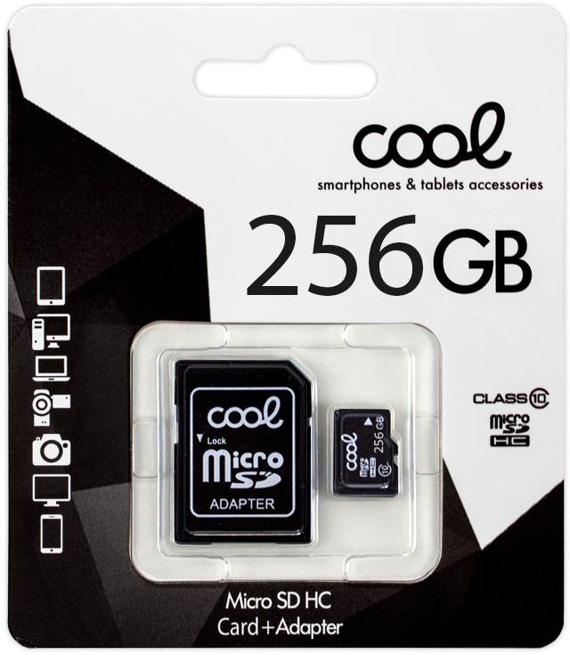 Cartão de Memória Micro SD c/ Adaptador 256GB (Classe 10) - COOL