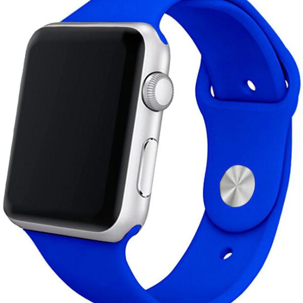 Correia Apple Watch Series 1/2/3/4/5/6/7/SE (38 / 40mm) Borracha (Azul) - COOL