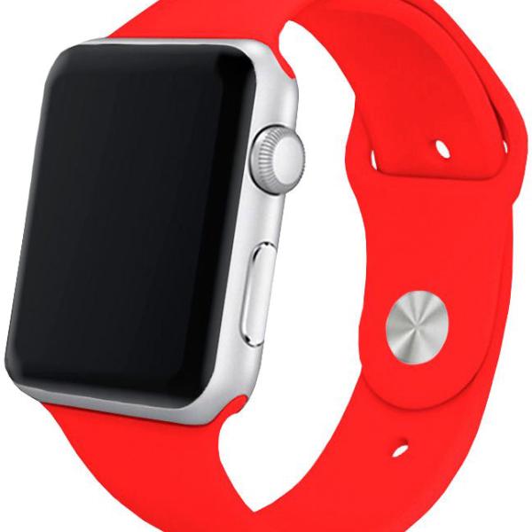 Correia Apple Watch Series 1/2/3/4/5/6/7/SE (42 / 44mm) Borracha (Vermelho) - COOL
