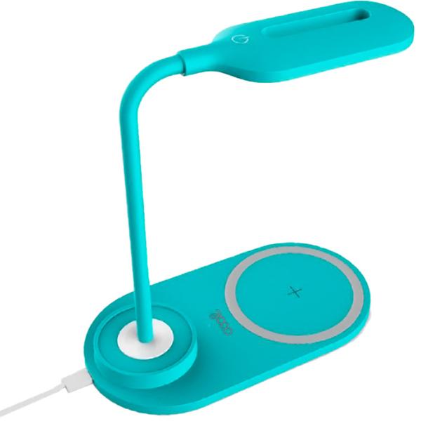 Candeeiro LED + Base de carregamento s/ fio Qi (Azul) - COOL