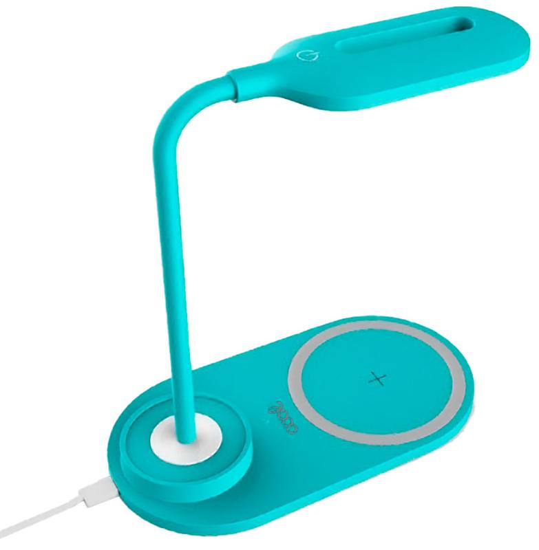 Candeeiro LED + Base de carregamento s/ fio Qi (Azul) - COOL