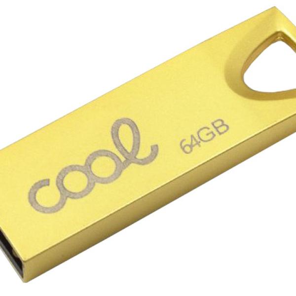 Pen Drive USB 64GB 2.0 Metal (Dourado) - COOL