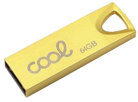 Pen Drive USB 64GB 2.0 Metal (Dourado) - COOL