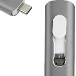 Pen Drive USB 64GB 3 em 1 Lightning / Type - C / Micro - USB (Cinza) - COOL