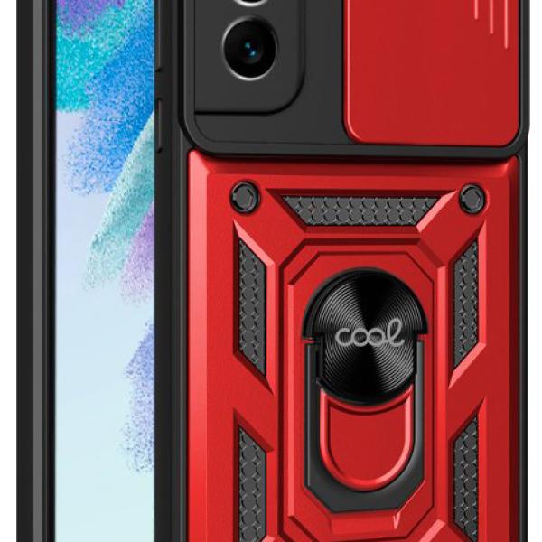 Capa p/ Samsung G990B Galaxy S21 FE c/ Anel (Vermelho) - COOL