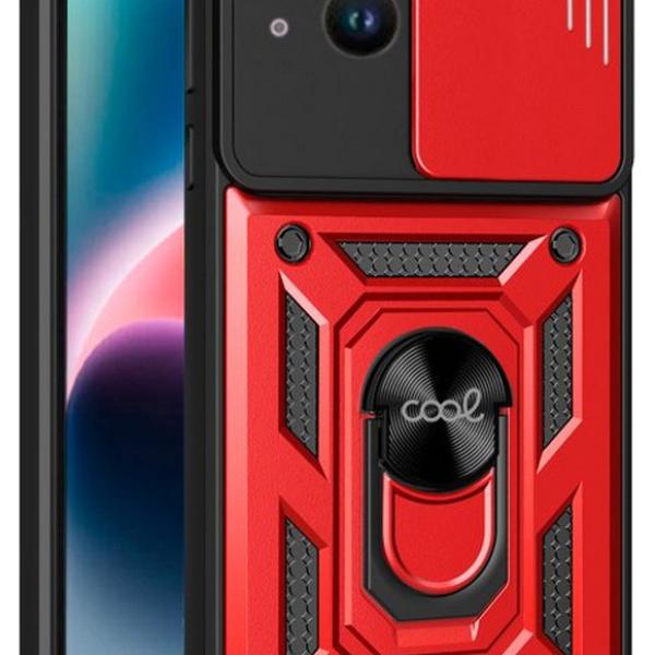 Capa c/ Anel p/ IPhone 14 Plus (Vermelho) - COOL