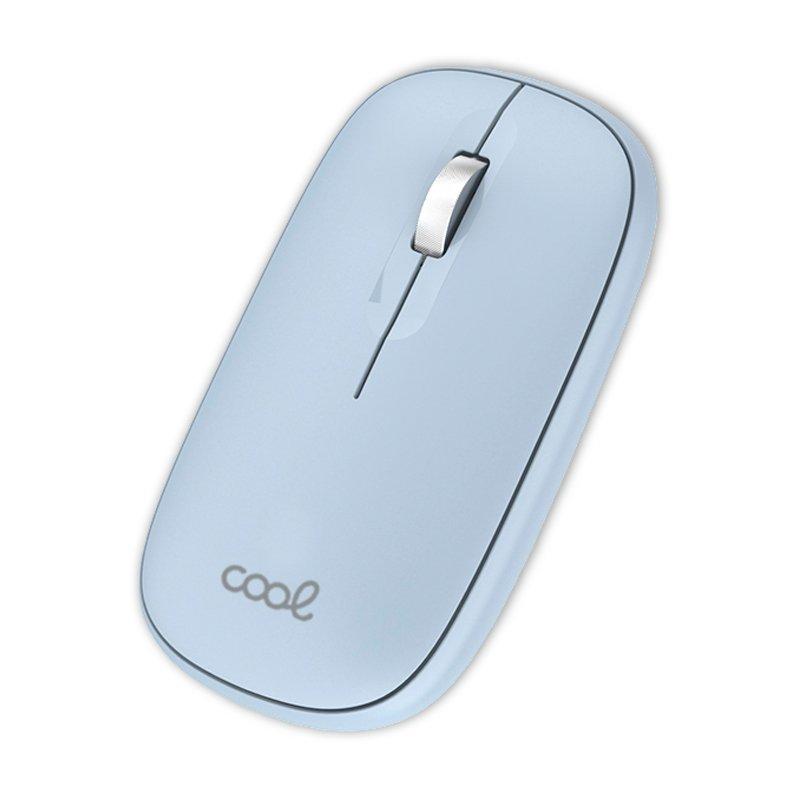 Rato Sem Fios Slim Bluetooth + Adap. USB (Celeste) - COOL