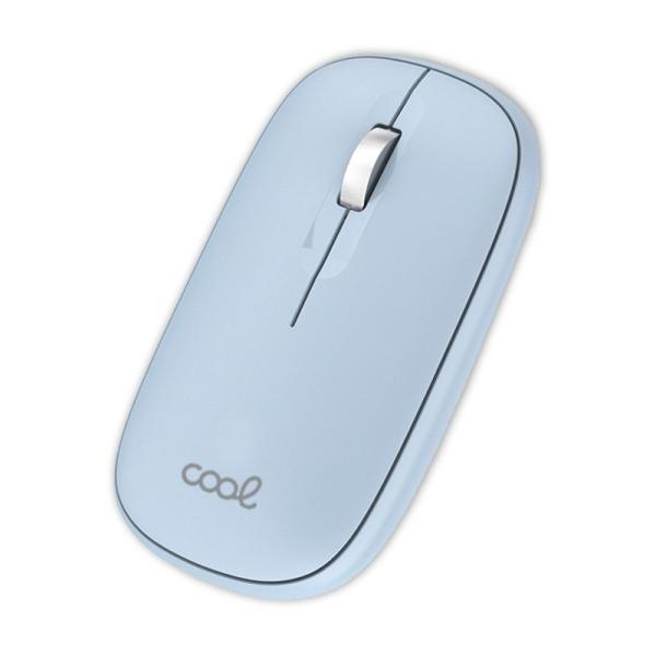 Rato Sem Fios Slim Bluetooth + Adap. USB (Celeste) - COOL