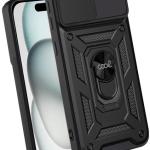 Capa p/ iPhone 15 Anel Duro (Preto) - COOL