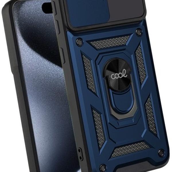 Capa p/ iPhone 15 Pro Anel Duro (Azul Marinho) - COOL