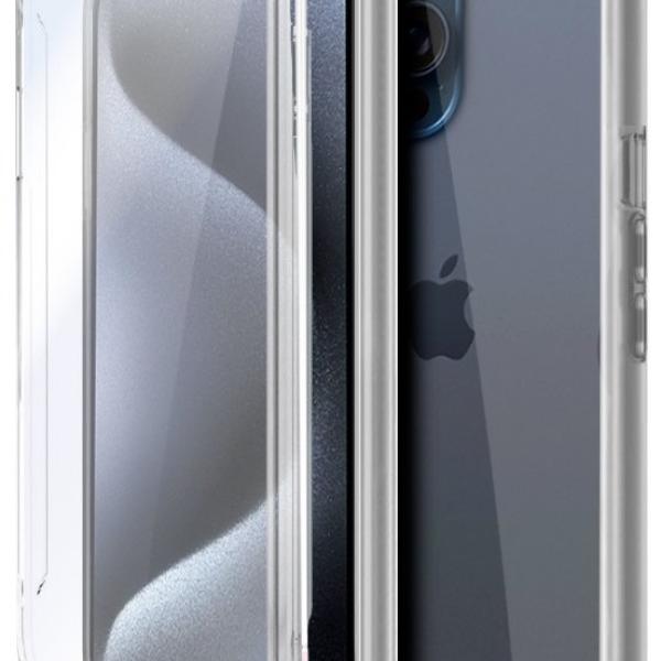 Capa de Silicone 3D p/ iPhone 15 Pro Frontal + Traseira (Transparente) - COOL