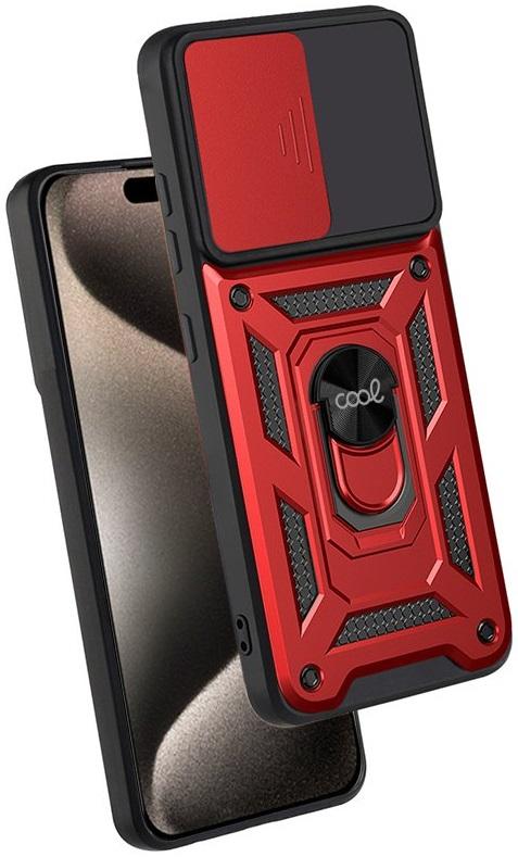 Capa p/ iPhone 15 Pro Max Anel Duro (Vermelho) - COOL