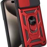 Capa p/ iPhone 15 Pro Max Anel Duro (Vermelho) - COOL