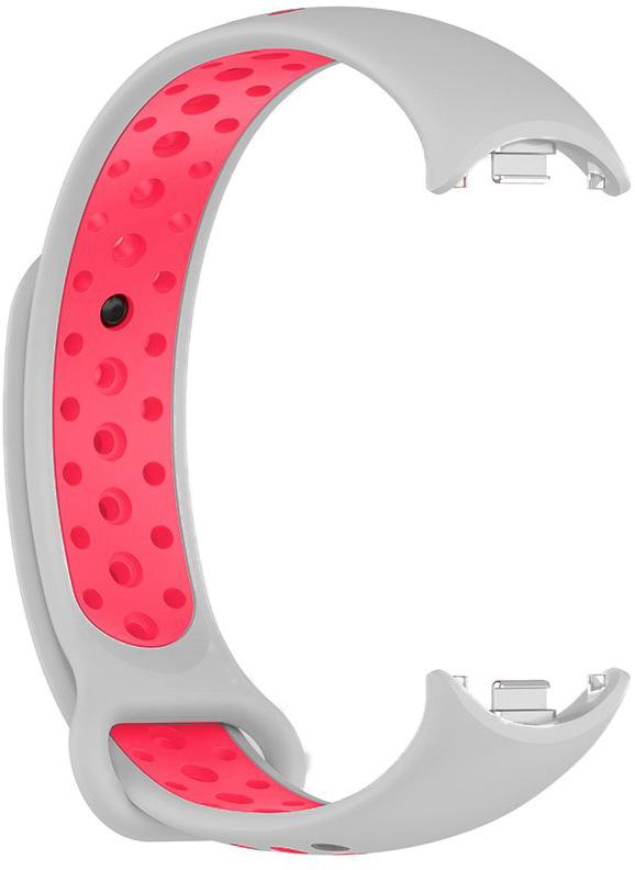 Correia p/ Xiaomi Smart Band 8 Sport (Cinzento/Rosa) - COOL