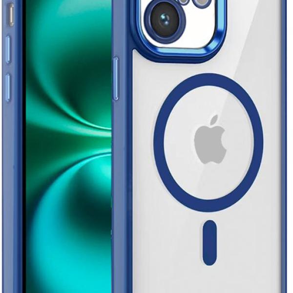 Capa p/ iPhone 16 Plus Magnética (Borda Azul Marinho) - COOL