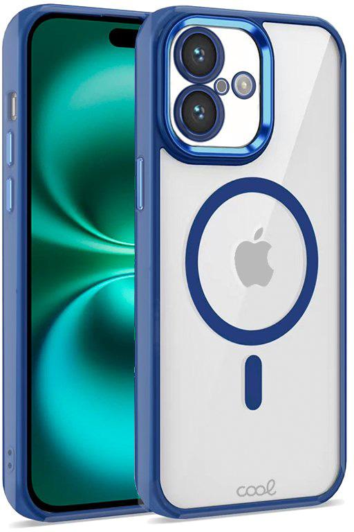 Capa p/ iPhone 16 Plus Magnética (Borda Azul Marinho) - COOL