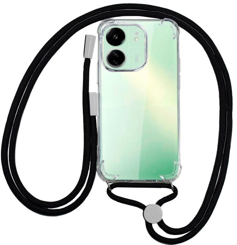 Capa p/ Xiaomi Redmi 13C / 13C 5G / Poco C65 c/ Cordão (Preto) - COOL