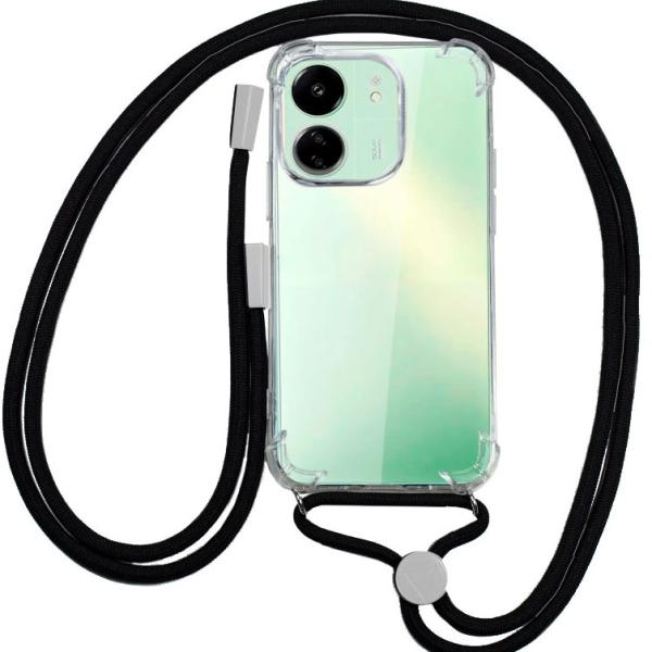 Capa p/ Xiaomi Redmi 13C / 13C 5G / Poco C65 c/ Cordão (Preto) - COOL