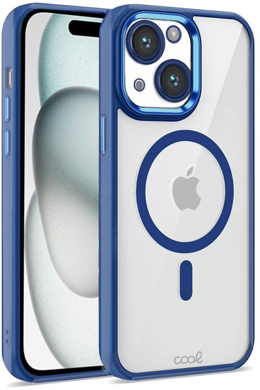 Capa p/ iPhone 15 Magnética (Borda Azul Marinho) - COOL