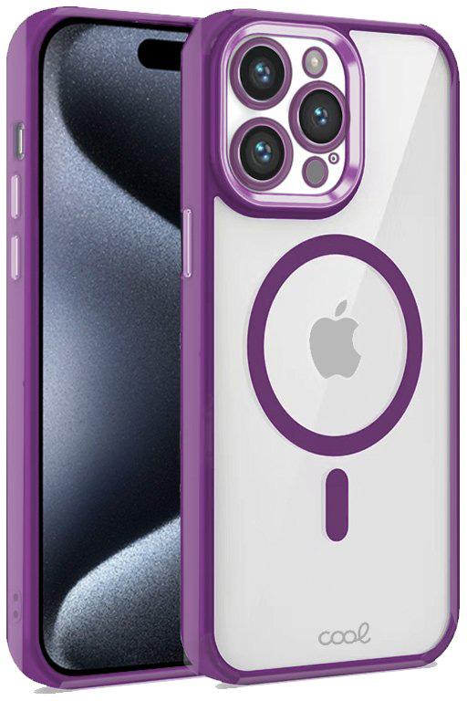 Capa p/ iPhone 15 Pro Magnética (Borde Violeta) - COOL