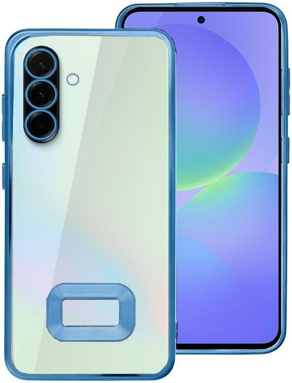 Capa c/ Bordas Metálicas p/ Samsung Galaxy A36 5G (Azul/Transparente) - COOL