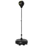 Saco de Boxe de Pé com Altura Ajustável de 4 Níveis Base Preenchida Luvas e Inflador Ø45x133 - 151 cm Preto
