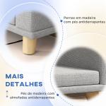 Sofá para Cães Cama Elevada para Cães Estofada com Almofada Lavável e Pés de Madeira de Pinho 98x67x25 cm Cinza