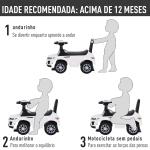 Carro andador para bebé sem Pedais com Alto - falante 60x38x42cm branco