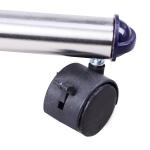 Charriot com Altura Ajustável Cabideiro com Rodas para Roupas Aço Inoxidável 86 - 160x45x95 - 170cm Prata e Preto