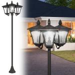 Candeeiro Solar de Jardim com 3 Luzes LED Impermeável IP44 Sensor de Noite Candeeiro de Exterior 51,5x47x182,5cm Preto