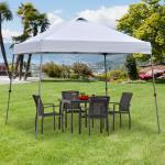 Tenda Dobrável 3x3 Portátil de Jardim com Bolsa de Transporte com Rodas Aço para Exterior Festas Campismo Branco