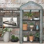 Estufa de Jardim de 3 Níveis Estufa de Terraço com 3 Prateleiras para Cultivo de Plantas Flores 59x39x127 cm Transparente