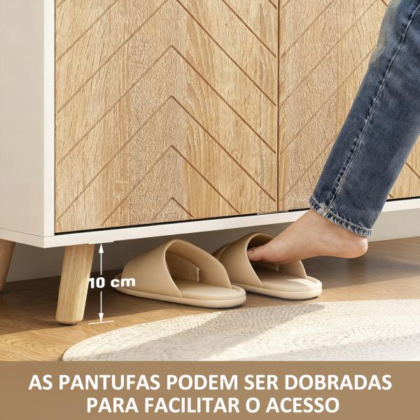 Sapateira para Entrada com Prateleiras Ajustáveis para 15 Pares de Sapatos 75x35x104 cm Branco e Madeira