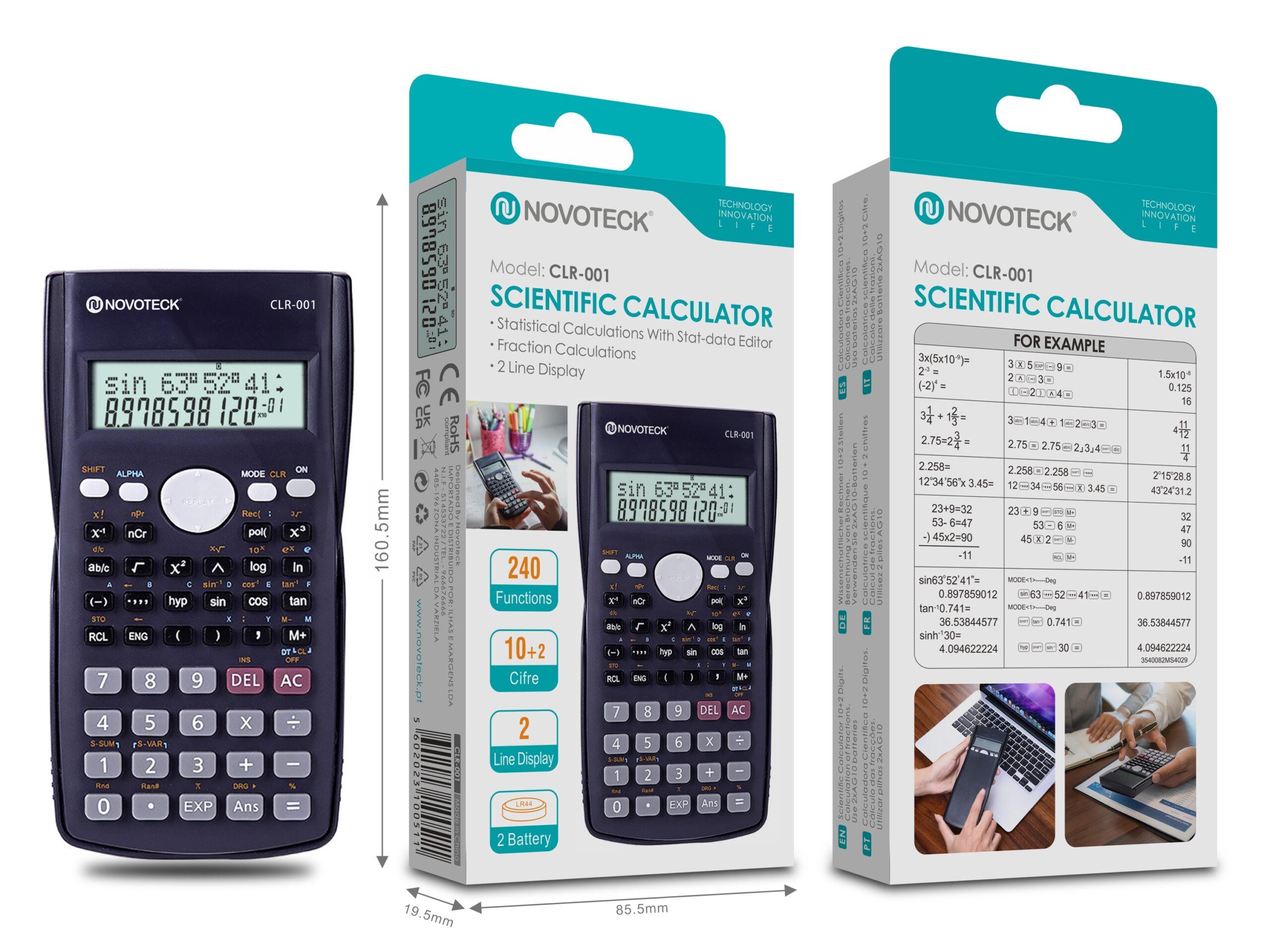 Calculadora Científica Avançada NOVOTECK CLR - 001 com 240 Funções e Display Duplo